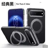 Adecuado para fundas de teléfono Huawei Pura X View, con soporte giratorio y fijación magnética; Funda Pura X View anticaída, color sólido, de cuero genuino