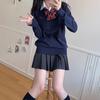 Suéter JK Maillard/Original Gola V Pulôver Roupa de Aula Bordado Manga Longa Camisa Tricotada Outono e Inverno Camisa Básica