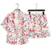 Ropa de la Isla de Hainan, Conjunto Estilo Sudeste Asiático, Camisa Floral, Manga Corta, Unisex, Manga Tres Cuartos, Corte Holgado, Estilo Playa Fresco y Elegante