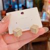 Pendientes de Cubo de Rubik Tridimensional con Circonita Microincrustada de Dongdaemun, Pendientes con Pin de Plata Pequeños Lindos Creativos de Temperamento Femenino Pendientes