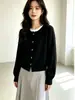 Nuevo Cardigan de Punto Estilo Chic Francés para Mujer Cuello Redondo Corto Chaqueta Suéter Pequeña Prenda Exterior