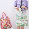 Bolsa de Tote de Compras Floral Grande de 190t en Stock de Gran Venta, Bolsa de Poliéster al por Mayor, Bolsa Plegable, Bolsa de Regalo Promocional