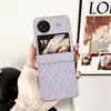 Para vivo X Flip Pantalla Plegable Cubierta Completa Resistente a Caídas Funda de Teléfono de Cuero Genuino Cuero de Cuadros de Diamante Una Pieza Nuevo