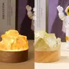 Luz nocturna de cristal natural, luz ambiental de racimo de cristal, adorno de regalo creativo de resina, lámpara de mesita de noche para el dormitorio, luz nocturna amigable con los ojos