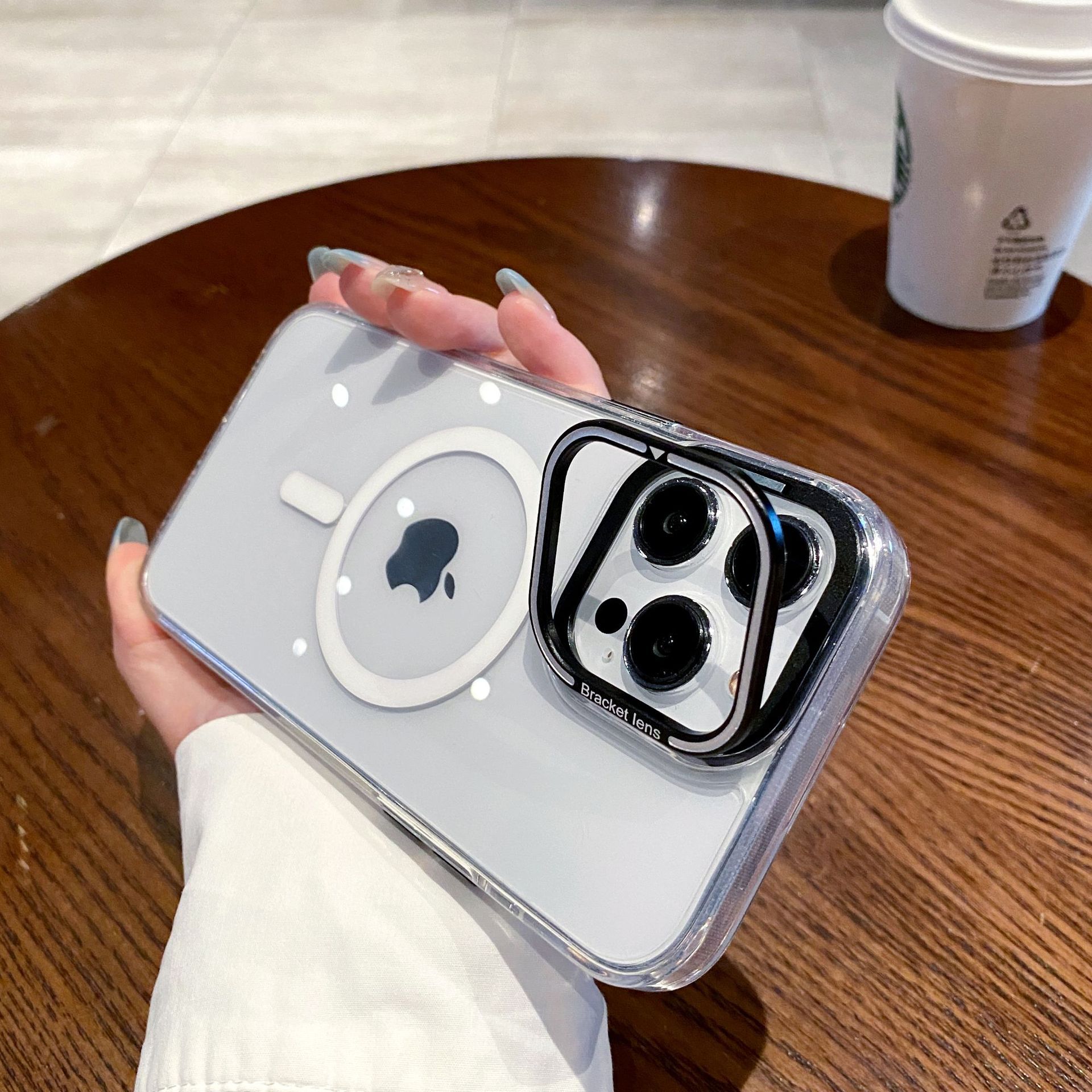 适用苹果15透明磁吸手详情图20