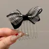 Pente invertido requintado e fofo para penteados estilo princesa, presilhas laterais para cabelo para mulheres, acessórios de cabelo com laço estilo coreano e presilhas de cabelo da moda para estilizar e arrumar fios soltos