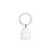 Transfronteiriço bonito fantasma aço inoxidável chaveiro namoradas pingente estudante mochila pingente atacado chaveiro dos desenhos animados
