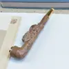 Sinan Dourado madeira sombria cachimbo corajoso filtro de tabaco antigo porta-cigarro de cobre lavável conjunto para fumar de dupla finalidade presente masculino