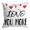 Funda de almohada de San Valentín transfronteriza terciopelo piel de durazno estampado de amor tela para el hogar almohada para sofá coche cojín lumbar respaldo
