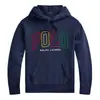 Coleção de Primavera Ralph Lauren Polo: Moletom com capuz em algodão puro, unissex, estilo pullover, adequado tanto para uso interno quanto externo, 100% algodão