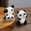 Enfeites de Panda de Cerâmica Fofos de Desenho Animado Criativo para Mesa de Escritório Estação de Trabalho Descompressão Panda Artesanato Criativo de Cerâmica