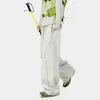 Pantalones Funcionales de Paracaidista para Exteriores con Costuras de Color Contrastante, Tejido Transpirable de Secado Rápido, Pantalones Largos Holgados de Pierna Ancha Estilo Montaña para Hombre