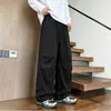 Pantalones de forro polar para hombre, pantalones largos rectos de corte holgado de moda para primavera, otoño e invierno, pantalones de chándal casuales, material similar al algodón, tallas grandes disponibles