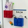 Estante de Almacenamiento Magnético, Caja de Almacenamiento para Bloques de Construcción, Pegatina Decorativa para Refrigerador, Film Transparente, Pegatina para Refrigerador, Caja de Almacenamiento Magnética para Bloques de Construcción Montada en Pared