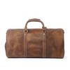 Bolsa de Viagem Retro Couro Cavalo Louco Europeia e Americana Camada Superior Couro Bovino Portátil Bolsa de Bagagem Fitness Bolsa Transversal de Ombro para Sapatos de Couro