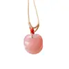 Pingente de Jade Flor de Pessegueiro Vinho Nuvem Auspiciosa Pingente Fechadura Jade Rosa Flor de Pessegueiro Vinho Pingente Fivela da Paz Presente para Namorada Presente de Feriado