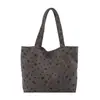 Bolsa Casual da Moda 2026 para Mulheres com Laço, Tecido de Veludo Cotelê, Bolsa de Ombro Estilosa de Grande Capacidade, Bolsa Tote para Ombro para o Dia a Dia