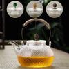 Tetera de vidrio martillado al por mayor, tetera transparente para el hogar, estufa eléctrica de cerámica, tetera de borosilicato, olla individual