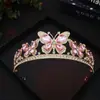 Corona de Novia Transfronteriza Aleación Pedrería Fiesta de Cumpleaños Tiara Princesa Accesorios para el Cabello de Niños Pedrería Tocados de Boda En Stock