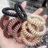 Anillo para el pelo de línea telefónica de Sirena Ji, Cuerda para la cabeza sin marcas esmerilada para niña, Cola de caballo gruesa, Celebridad de Internet de Corea del Sur, Goma elástica simple