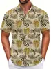 Camisa hawaiana de manga corta transfronteriza floral de vacaciones de verano para hombre con estampado de playa