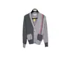 Cardigan de Punto de Marca de Moda de Alta Calidad Directo de Fábrica Tb con Bloques de Color Contrastantes, Cuello en V y Botones para Hombre y Mujer, para Usar en Primavera y Otoño