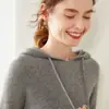 Suéter de Cachemira para Mujer Baicaierong Otoño/Invierno 2026, Sudadera Engrosada, Diseño Versátil, Tejido de Lana