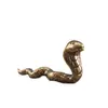 Figurillas de Serpiente de los Doce Zodíacos de Latón Macizo, Mascotas de Té, Utensilios de Cobre para Ceremonia de Té Estilo Antiguo, Esculturas de Cobre, Piezas de Cobre, Pequeña Serpiente que Atrae la Fortuna Micro Paisaje