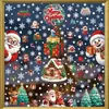 Decoraciones navideñas: hombre de jengibre, muñeco de nieve, copos de nieve, pegatinas de cristal, decoraciones para fiesta de Navidad, calcomanías electrostáticas de Santa Claus.