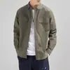 Ropa Nueva para Hombre Primavera y Otoño Simple Color Sólido Manga Larga Ropa de Trabajo Holgada Casual Atractiva Camisa Superior Moderna