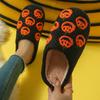Halloween Novos Chinelos de Algodão Transfronteiriços para Homens e Mulheres em Casa Inverno Caveira Gritando Chinelos de Algodão Smiley Sapatos de Tamanho Grande Atacado