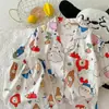 Entity Packing Nube Algodón Verano Nuevo Estilo Pijama para Mujer Delgado Dulce Dibujos Animados Manga Corta Pantalón Corto Conjunto de Ropa para el Hogar