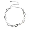 Corrente de Cintura Acessório Estilo Europeu e Americano Vestido Corrente de Metal Liso Simples Corrente Irregular para Calças Femininas Corrente de Cintura da Moda