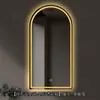 Espejo de baño redondo de alta venta al por mayor, montado en la pared, antivaho, espejo inteligente con pantalla táctil e iluminación LED, ideal para maquillaje