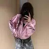 Cárdigan Corto Sudadera Estilo Gótico Retro Americano Estampado de Letras Otoño Chica Popular Casual Versátil Mangas Largas