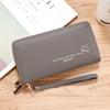 Atacado Nova Carteira Feminina com Zíper Duplo Carteira Longa Feminina de Grande Capacidade Estilo Coreano Pequena Fresca Bolsa Dupla Clutch Tendência