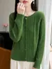 Cárdigan de punto grueso tipo cable para mujer, holgado y suave, de manga larga, nuevo estilo primavera/otoño, suéter de cuello redondo, prenda exterior pequeña, perfecto para usar en capas