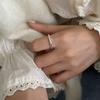 Anillo liso de plata esterlina S925 de Onihan, anillo trenzado para el dedo índice femenino, diseño de nicho de estilo simple, anillo abierto avanzado