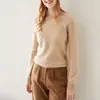 Suéter feminino de cashmere, nova coleção outono e inverno, gola redonda sem costura, suéter base de malha 100% cashmere puro