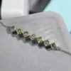 Pulseira pura natural de citrino brasileiro qualidade rede completa qualidade rede completa prata de lei s925 cravejada com pedra principal 4mm