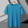Camiseta Sem Costura Manga Curta Verão Nova Esportiva Seda de Gelo Fina Secagem Rápida Respirável Gola Redonda Roupa Esportiva Masculina Casal Tamanho Grande