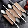 Chuangjian 304 Stainless Steel Spoon Household Long-handle Spoon Adulto Colher Pequena Crianças Comendo Colher de Cabo Longo