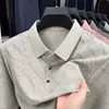 Bestseller de transmisión en vivo: nueva camiseta de manga larga para primavera/otoño para hombre, un polo estampado versátil y moderno con cuello, perfecto para hombres de mediana edad