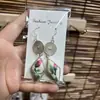 Pendientes de Pieza Bordada Vintage Bordados a Mano de Estilo Étnico de Moda, Colgantes de Oreja Pequeños Cortos con Borlas, Joyería de Plata Miao de Yunnan para Mujeres