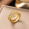 Anillo de Zirconia Micropavimentada Nuevo Transfronterizo Celebridad de Internet para Mujer, Anillo de Dedo Índice de Lujo Ligero de Moda de Gama Alta para Mujer con Apertura Ajustable
