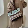 Estilo Coreano Floral Fresco 2026 Encaje Nuevo Gran Capacidad para Viajar Cuadros Bolso Tote de un Solo Hombro/de Mano para Mujer