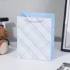 Bolsas de Regalo en Stock con Diseño de Línea de Macarrones Estilo Ins, Bolsas de Papel para Empaquetar Ropa de Negocio, Bolsas de Regalo, Bolsas para Dulces de Halloween