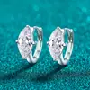 Brincos de Tarraxa Xin De Yi em Prata Esterlina S925 com Moissanita para Mulheres Simples Tarraxas Marquise Brincos em Forma de Oliva Exquisitos Versáteis para o Dia a Dia