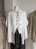 [Bizheng] Nuevo Estilo de Moda Coreana Verano 2026 Camisa Falsa de Dos Piezas Holgada Transpirable Delgada Versátil de Manga Enrollada 7085