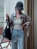 Camisa Branca Casual para Mulheres, Nova Coleção de Início de Primavera, Caimento Solto, Gola de Lapela, Manga Longa, Blusa de Estilo Relaxado, Estilo Minimalista